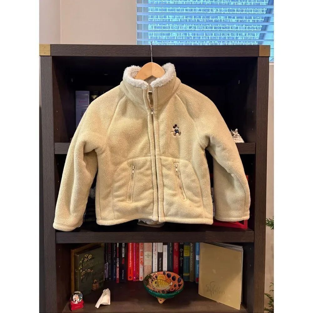 Vintage Disneyland Resort Paris Mickey Mouse Embroidered Fleece Jacket Kids 8